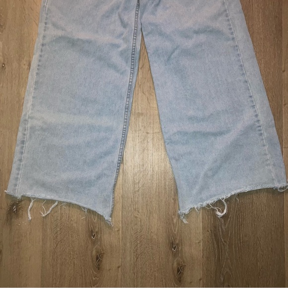 Missguided + Blue Flare Wide-Leg Jeans | Size 8 | Raw Hem Jeans | Y2K - Picture 5 of 12